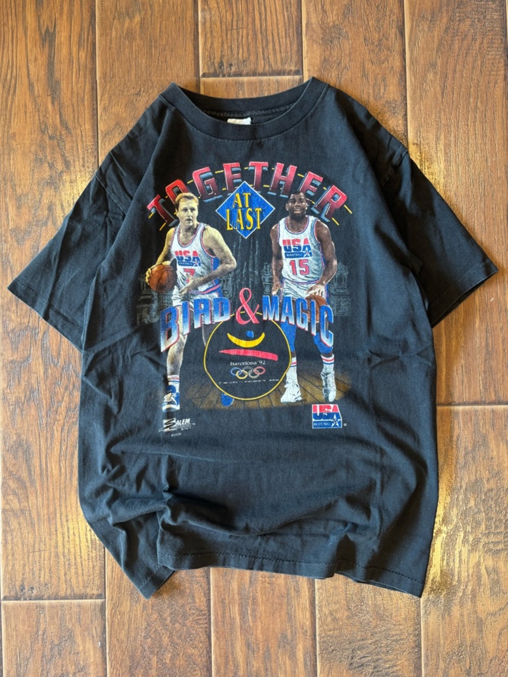 Vintage 1992 Magic Johnson/Larry Bird USA Olympic Shirt